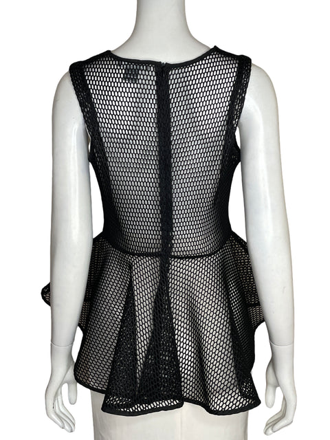 Blusa Gracia Tejido De Malla Negro - Talla S