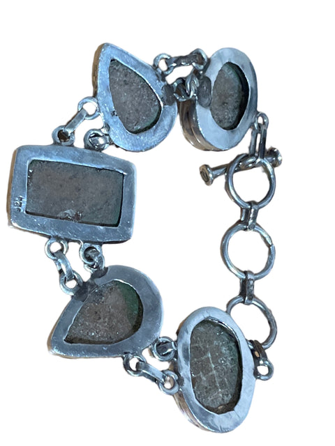 Pulsera Tesoro Tps Cabuchon Cuarzo Blanco - Talla U