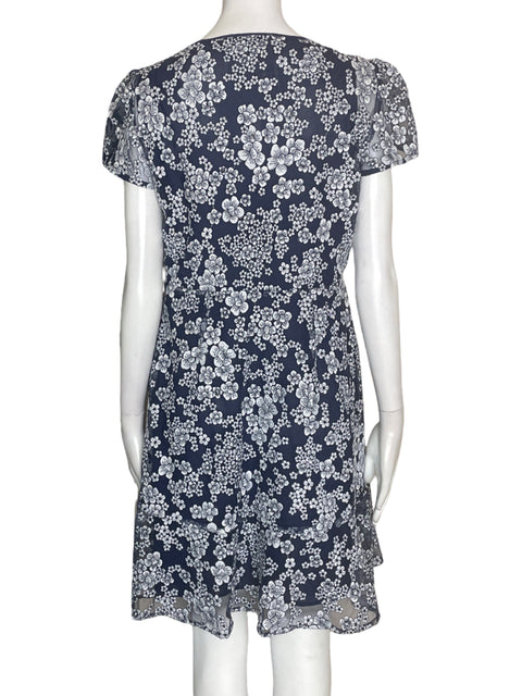 Vestido Michael Kors Floral Suelto Manga corta Negro - Talla 6