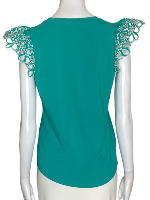 Blusa Tesoro Tps Liso Sin mangas Troquelado Verde - Talla S