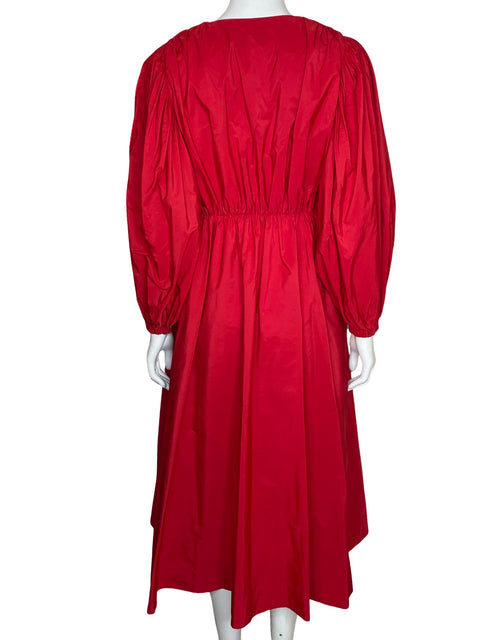 Vestido Msgm Mangas Abullonadas Maxi Rojo - Talla L