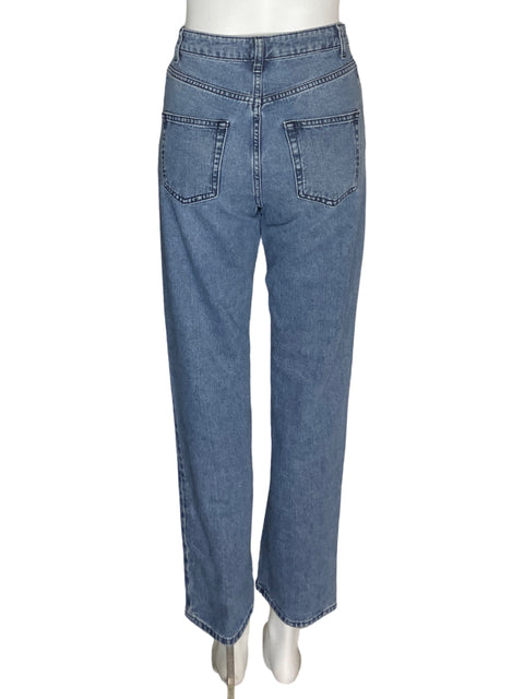 Pantalón Rgnc Liso Recto Bolsillo Azul - Talla 24