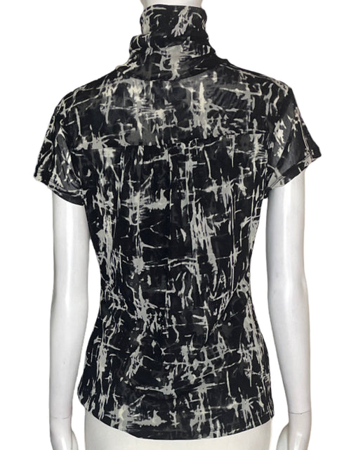 Blusa Tesoro Tps Estampado Cuello alto Transparente Negro - Talla XS