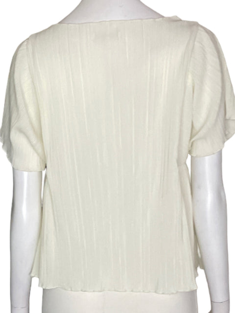 Blusa Madewell Manga corta Suelto Cuello redondo Beige - Talla S