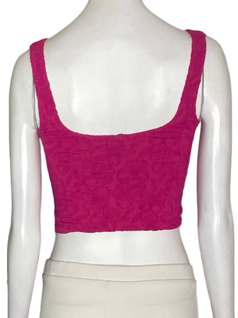 Top Anthropologie de Algodón Crop Tiras Deportivo Rosado - Talla XS