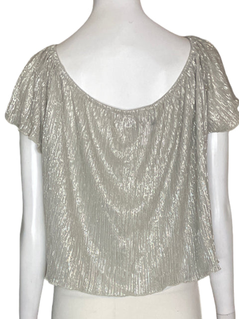 Blusa Zara Brillo Suelto Cuello redondo Gris - Talla S