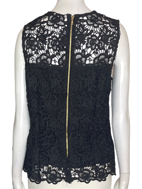 Blusa Nanette Lepore Troquelado Sin mangas Liso Negro - Talla M