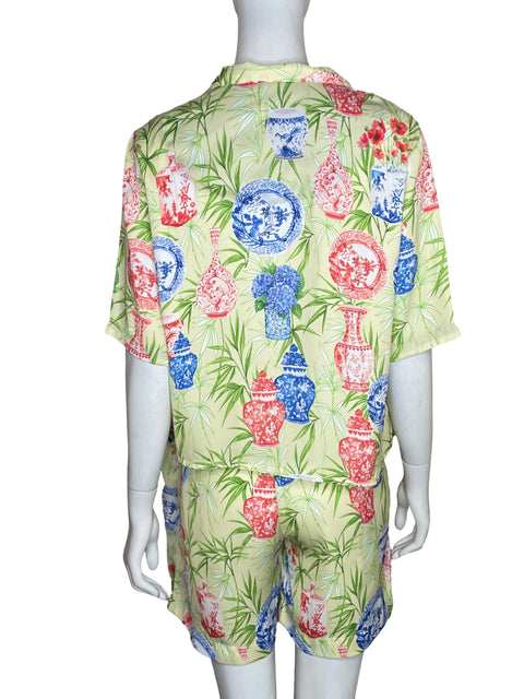 Conjunto Att/elier Estampado Satinado Verde - Talla M