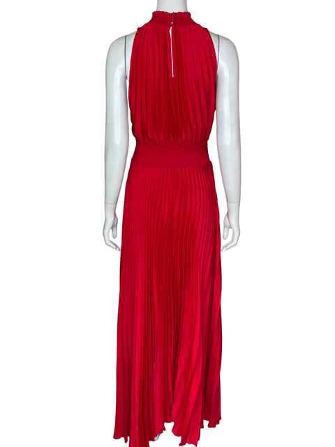 Vestido Mango Plisado Maxi Rojo - Talla XS