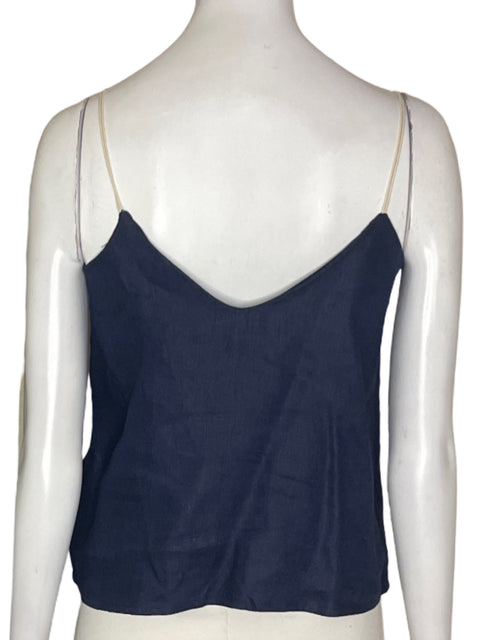 Blusa Padova Tiras Apliques Sin mangas Azul - Talla XS