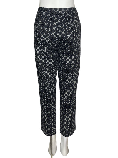 Pantalón Amanda+chelsea Estampado Recto Bolsillos Negro - Talla 6