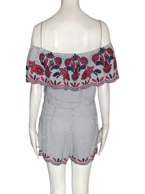 Romper Sugar+lips Rayas Tejido Outshoulder Azul - Talla M