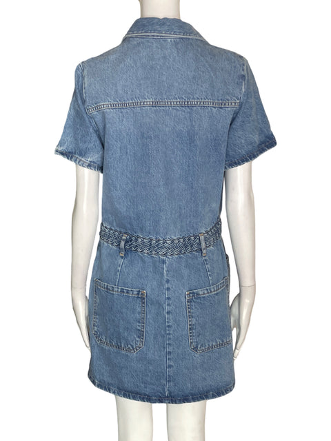Vestido Zara Mini Manga corta Jeans Azul - Talla L