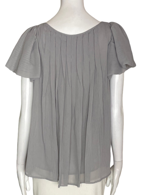Blusa Antilia Femme Plisado Manga corta Gris - Talla M