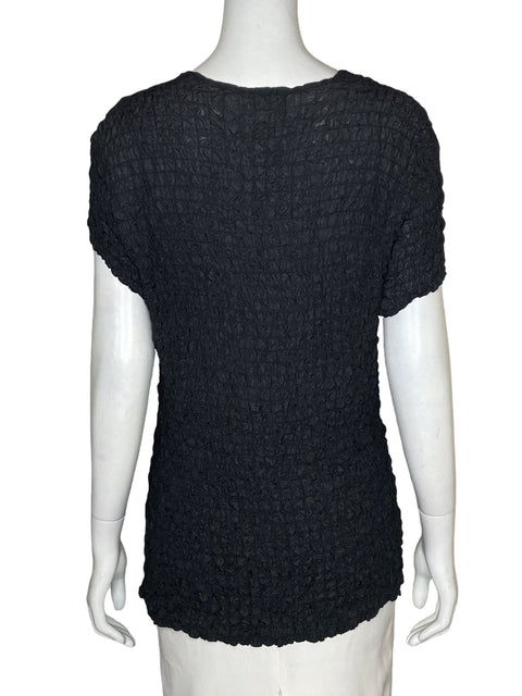 Blusa Liz Claiborne Drapeado Cuello redondo Negro - Talla M