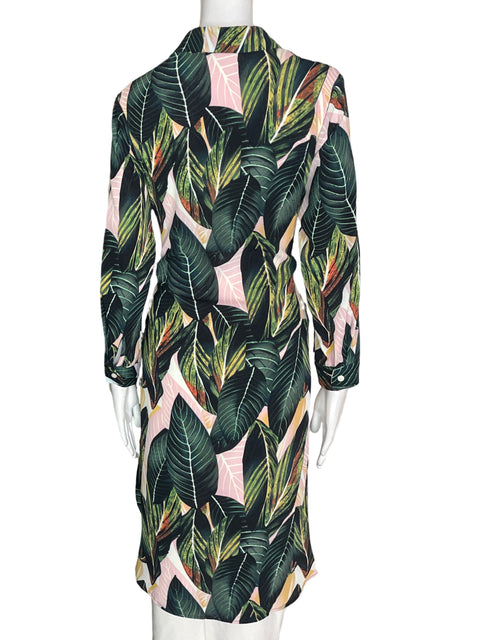 Blusa Vía Vai de Algodón Estampado Nudos Asimétrico Verde - Talla M