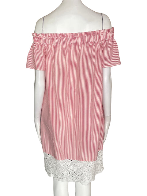 Vestido Mazik Rayas Tejido Outshoulders Rojo - Talla 6