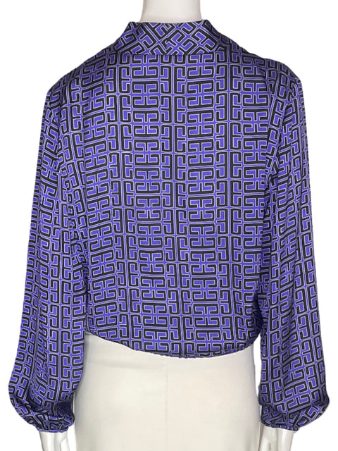 Blusa Explosion Cruzado Estampado Manga larga Morado - Talla S