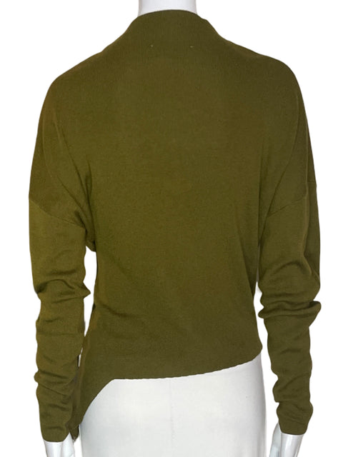 Chaqueta Zara de Algodón Manga larga Abrigo Cruzado Verde - Talla S