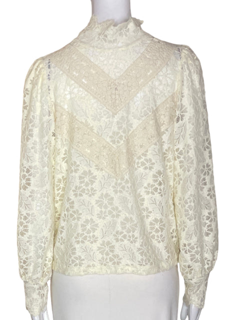 Blusa Tesoro Tps de Algodón Liso Tejido Transparente Blanco - Talla S