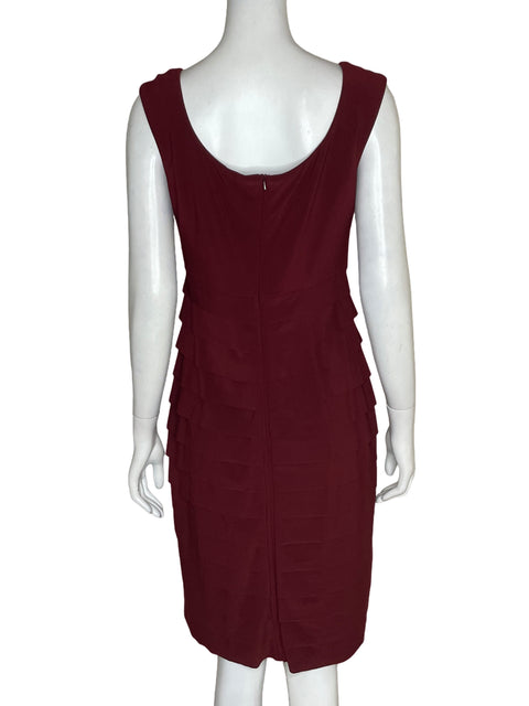 Vestido Alex Evenings Cuello v Capas Rojo - Talla 8
