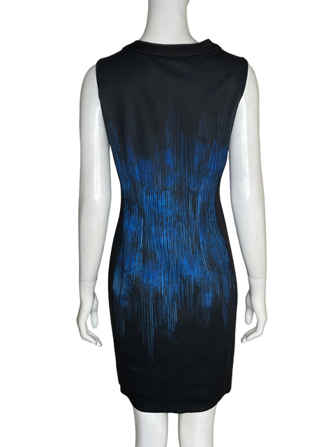 Vestido Tahari Midi Estampado Azul - Talla 8