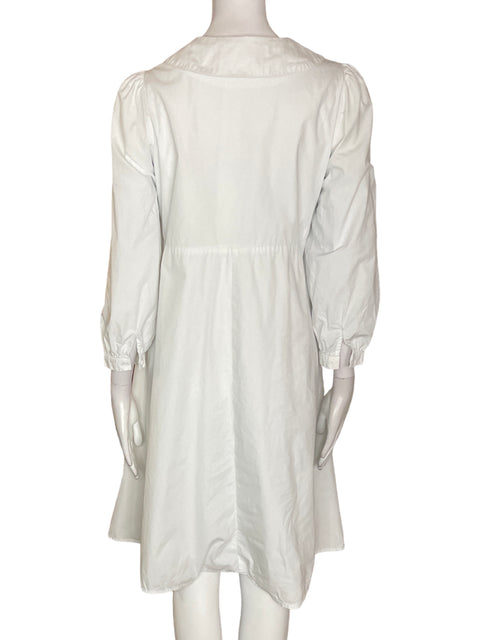 Vestido Moodever Fajon Suelto Abullonado Blanco - Talla M