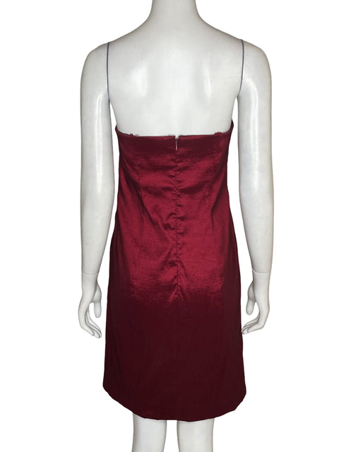 Vestido Donna Morgan Midi Strapless Rojo - Talla 10