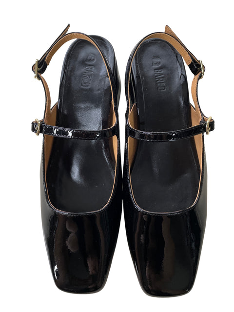 Sandalia Bared X Pliant Charol Negro - Talla 36