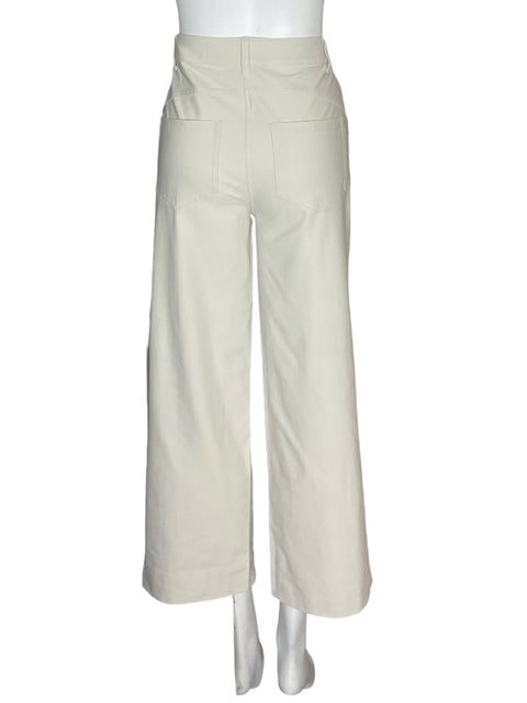 Pantalón Lululemon Recto Wide-leg Boton Blanco - Talla M
