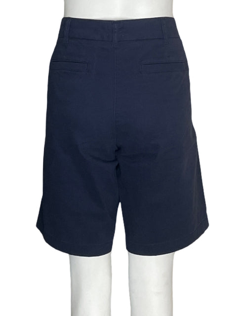 Short J Crew de Algodón Recto Midi Bolsillo Negro - Talla 6