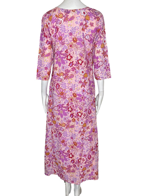 Vestido Ros Garder Estampado Manga larga Maxi Rosado - Talla M