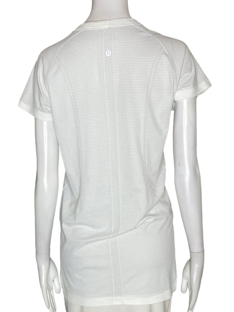 Blusa Lululemon Manga corta Deportivo Cuello redondo Blanco - Talla S