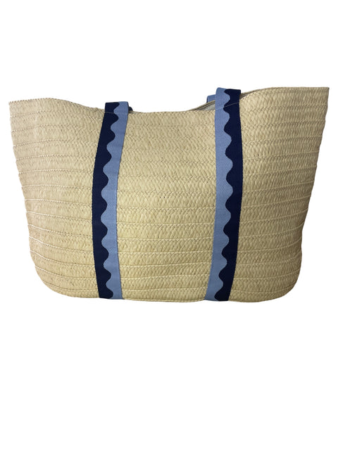 Cartera Shiraleah Rafia Asa corto Tela Beige - Talla U