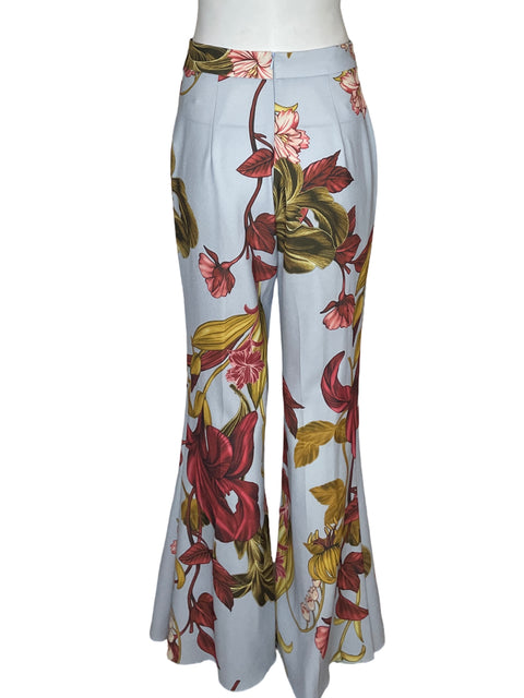 Pantalón C/meo Collective Bota campana Estampado Floral Azul - Talla S