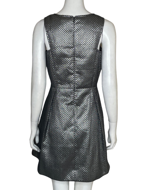 Vestido De Fiesta Frenchi Midi Metalizado Gris - Talla S