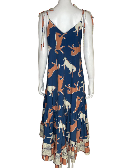Vestido Lavi Estampado Cuello v Azul - Talla S
