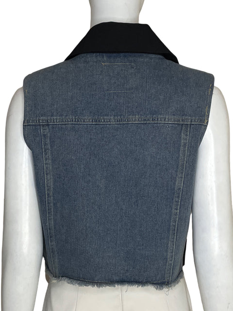 Chaleco Balboa de Algodón Denim Negro - Talla S