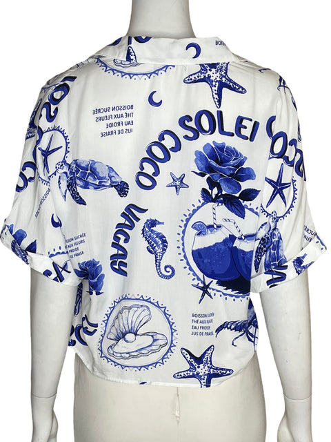 Blusa Milk & Honey Estampado Azul - Talla M