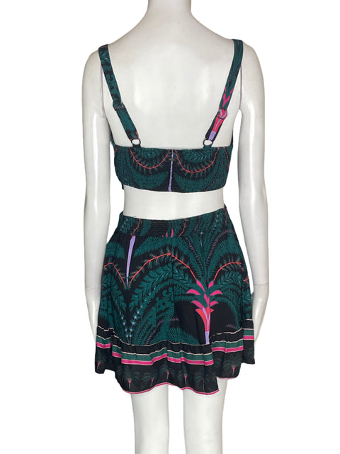 Conjunto Tesoro Tps Estampado Falda/blusa Tiras Verde - Talla S