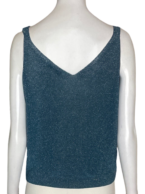 Blusa Mng Tiras Brillo Suelto Verde - Talla L