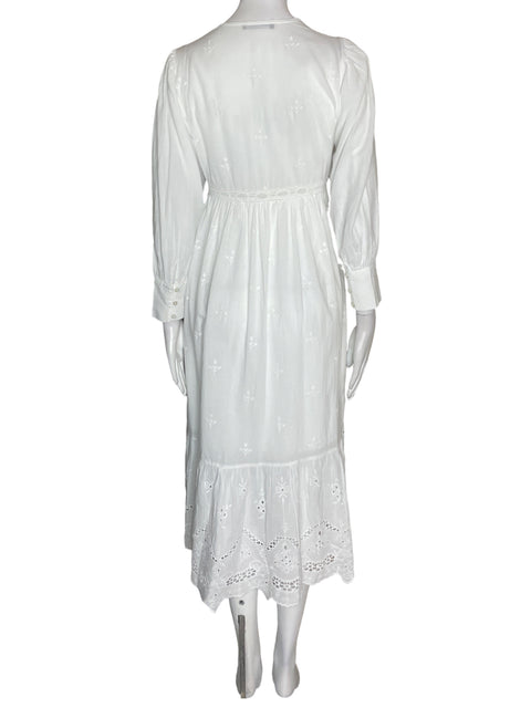 Vestido Fame Maxi Liso Troquelado Blanco - Talla S