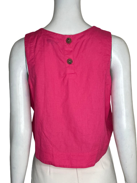 Top Express de Algodón Cropped Rosado - Talla S