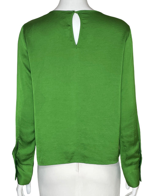 Blusa Mango de Seda Manga larga Verde - Talla 4