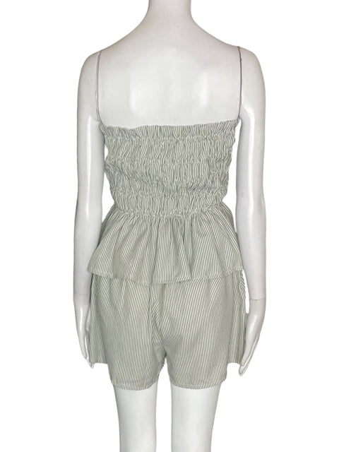 Conjunto Tesoro Tps Top/short Liso Strapless Verde - Talla S