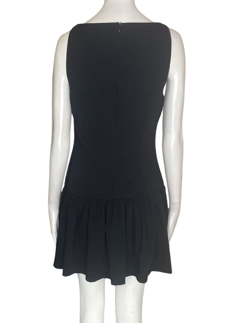 Vestido Zara Ruchas Ajustado Deportivo Negro - Talla L
