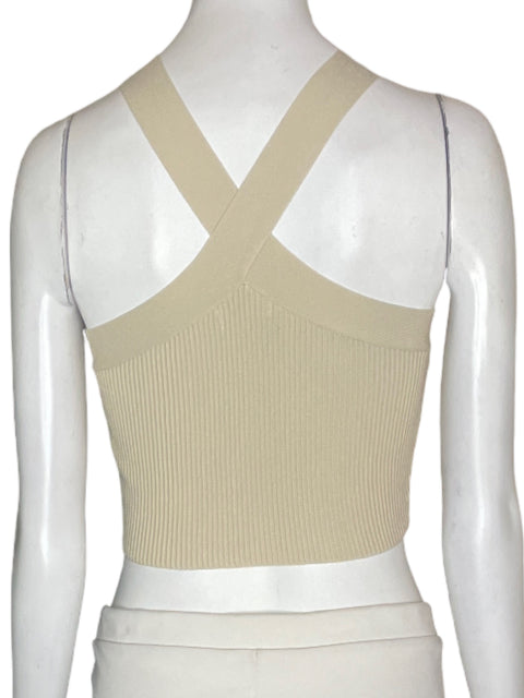 Blusa Love Tree Tiras Cruzado Liso Beige - Talla S