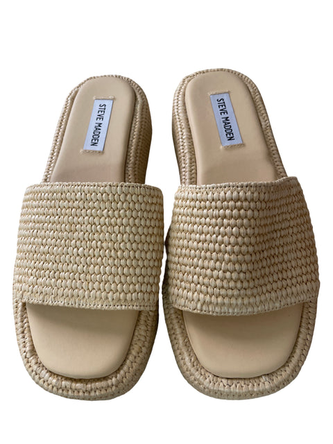 Zapato Steve Madden Plataforma Punta abierta Liso Beige - Talla 5.5