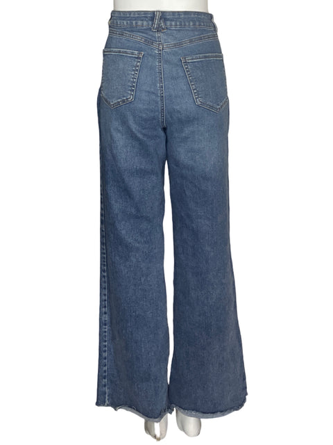 Pantalón Sincerely Jules Recto Wide-leg Liso Azul - Talla 27