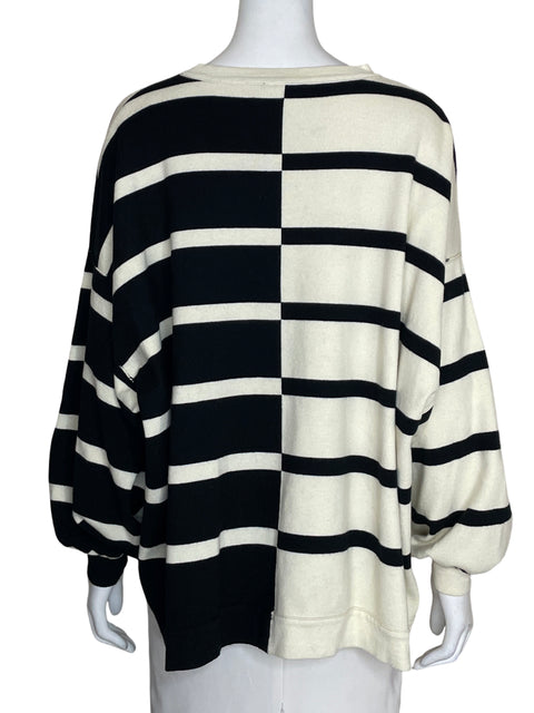 Abrigo Miou Muse Rayas Asimétrico Beige - Talla M